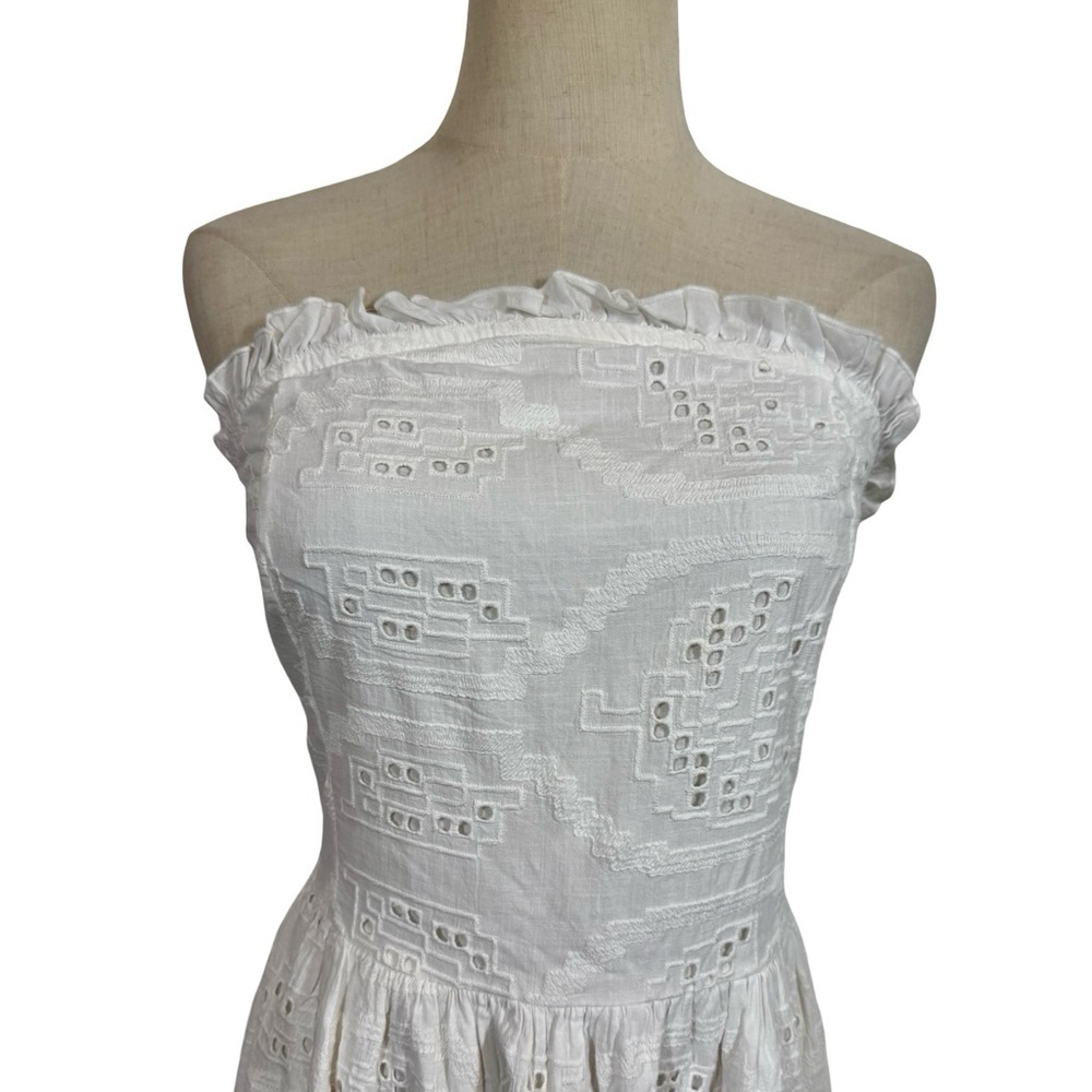 Anthropologie Forever That Girl Eyelet Ruffle Tube Mini Dress - Picture 3 of 11
